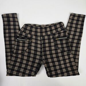 Helix One Size Tan and Brown Leggings Slim Fit Stretch